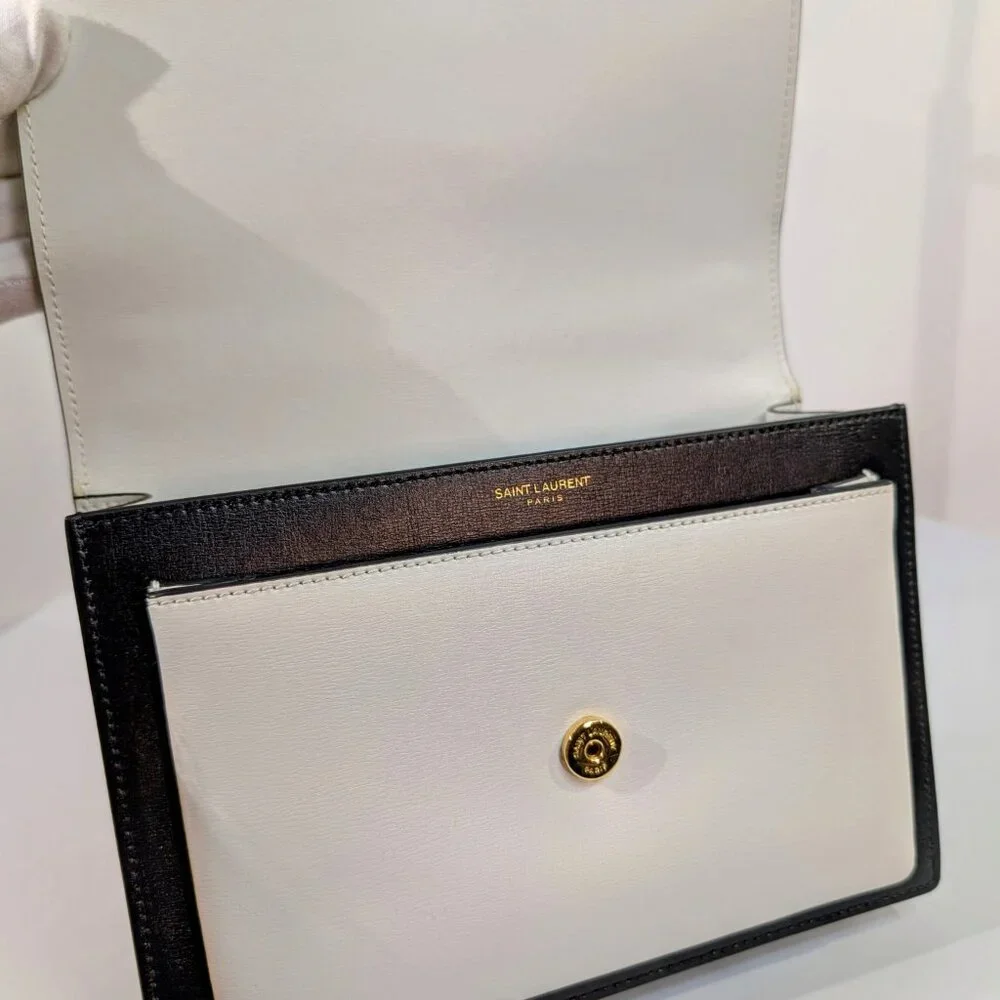 Yves Saint Laurent Sunset Black and White Shoulder Bag - Picture 8 of 16